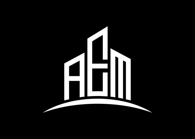 letter aem building vector monogram logo design template building shape aem logo