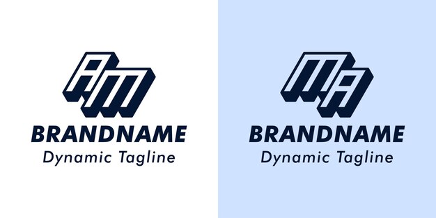 Letter AM and MA 3D Monogram Logo Suitable for business with AM or MA initials
