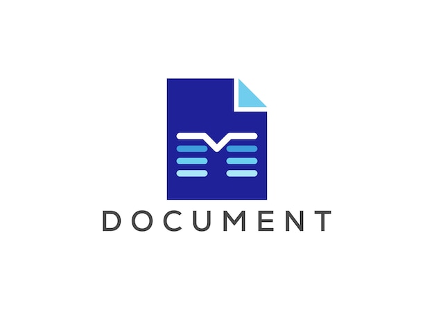 letter m document monogram logo design vector template