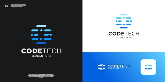 letter o tech logo icon app futuristic code programer logo design