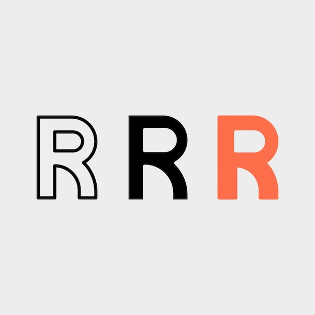 Letter R vector illustration icon set with variations