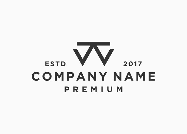 letter wt logo design vector illustration template