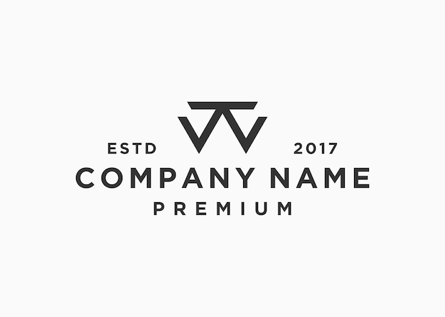 letter wt logo design vector illustration template