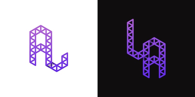 Letters AL and LA Polygon Logo Set suitable for business related to polygon with AL and LA initials