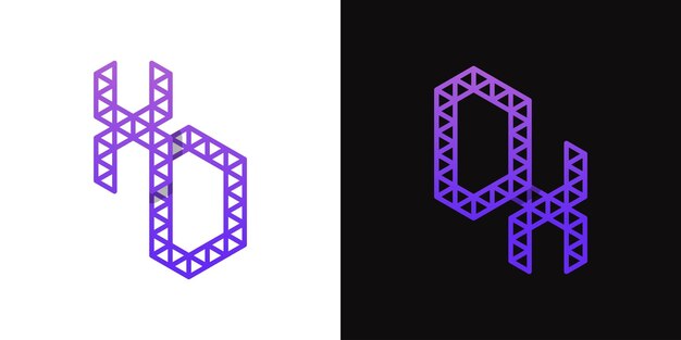 Letters DX and XD Polygon Logo Set suitable for business related to polygon with DX and XD initials