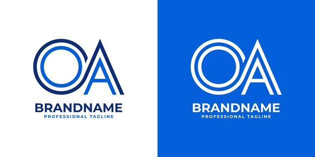 Letters OA Line Monogram Logo suitable for business with OA or AO initials