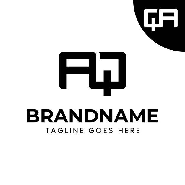 Letters QA and AQ Monogram Logo Set suitable for any brand with AQ or QA initials