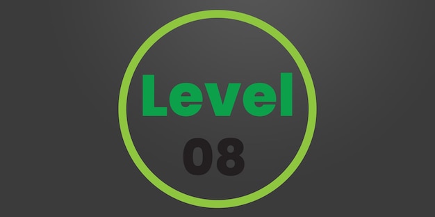Level 08 - Stage Level - Course Level - Game Level icon on transparent background