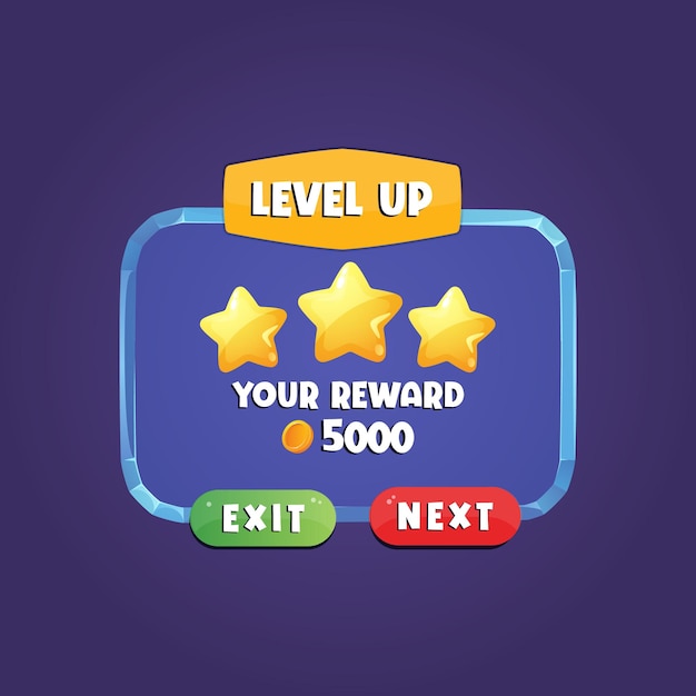 level up app menu option ui design elements ui kit collection buttons for mobile development casual games and ui kit