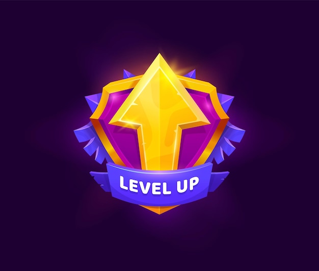 Level up award or prize win badge game asset