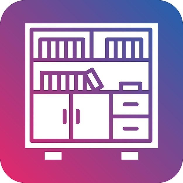 Library Shelves Icon Style