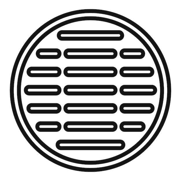 Lid manhole icon outline vector City road Plate urban