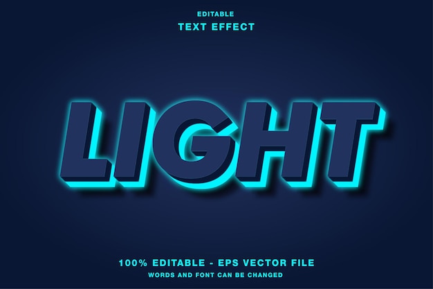 Light Bold 3D Editable Text Effect