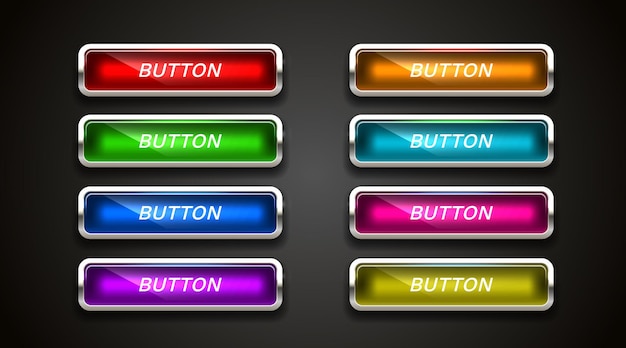 Light button frame label event web bar buttons with color vector illustration