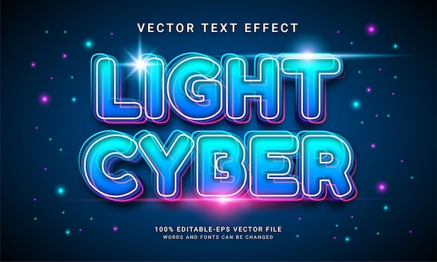 light cyber editable text effect with blue color
