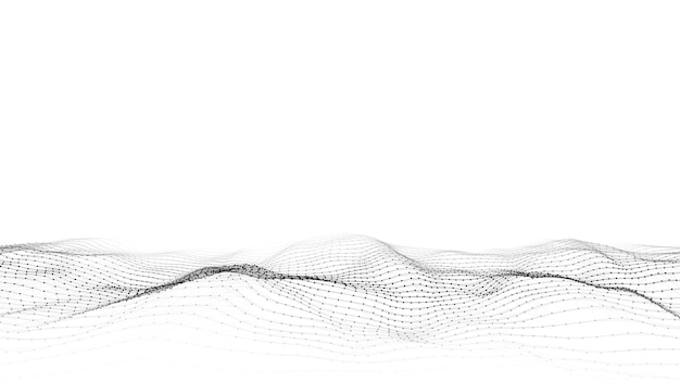 Light cyberspace in digital background Vector abstract technology white wave with motion dots and line Connection big data Futuristic wireframe texture Analysis a network connection