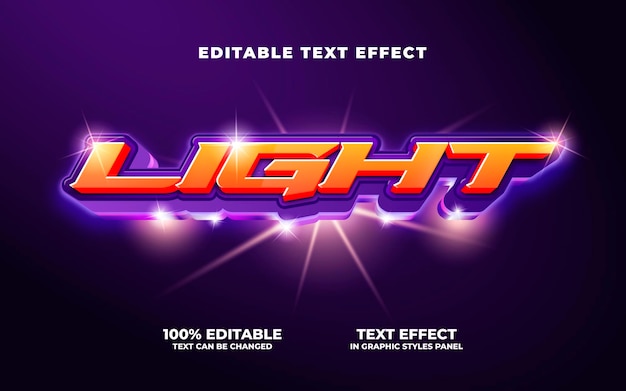 Light Editable text effect
