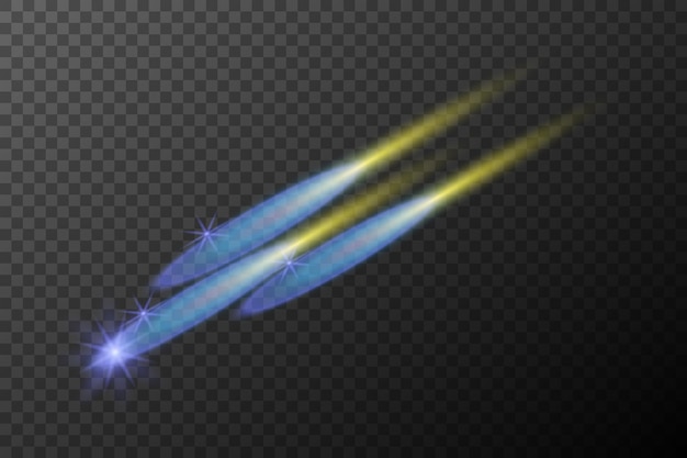 light effect isolated flare explosion shiny dust line solar flare star spark neon light holidays festival vector element blue yellow