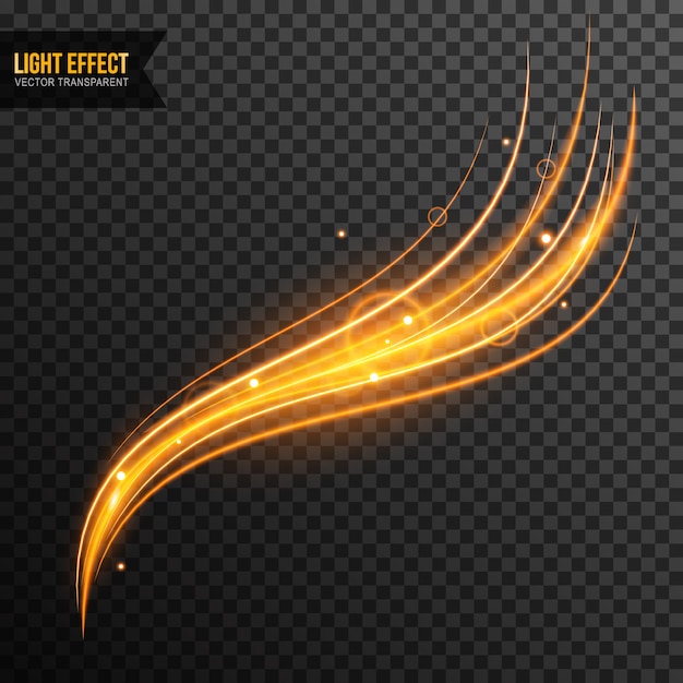 light effect vector transparent with golden sparkles