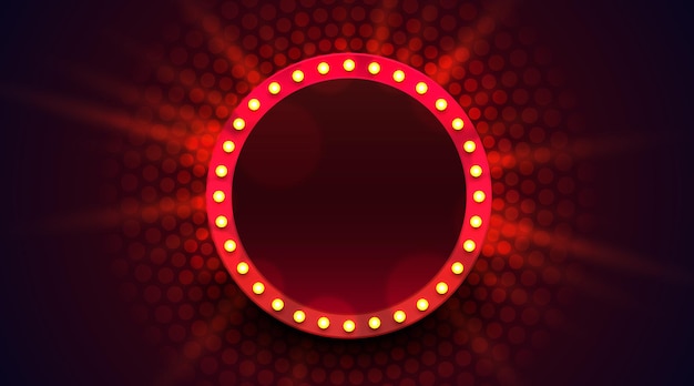 Light frame label event bar casino show signboard Vector illustration