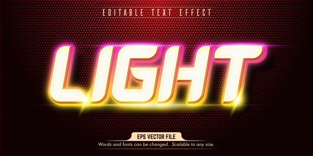 Light style editable text effect