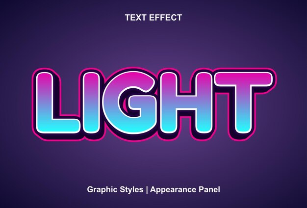 light text effect with graphic style and editable