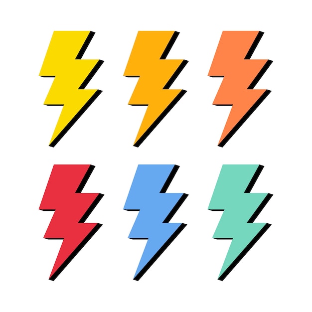 Lightning Bolt 3D Multiple Colours Set