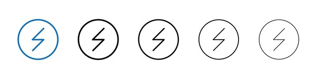Lightning power charge icon Outline vector logo for web ui