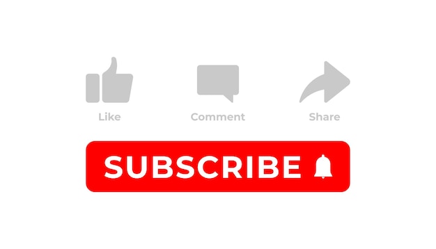 Like Comment Share and Subscribe Icon Set for Channel and Social Media