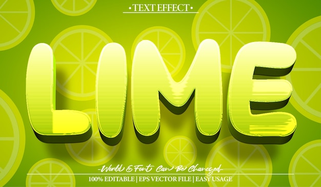 lime vector text effect editable alphabet limon lemon exotic
