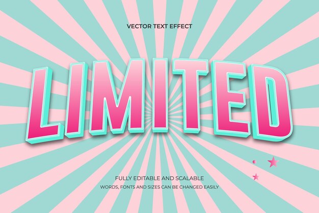 limited editable 3d text style effect