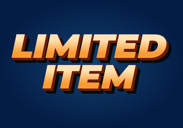 limited item text effect of digital ads in 3d style