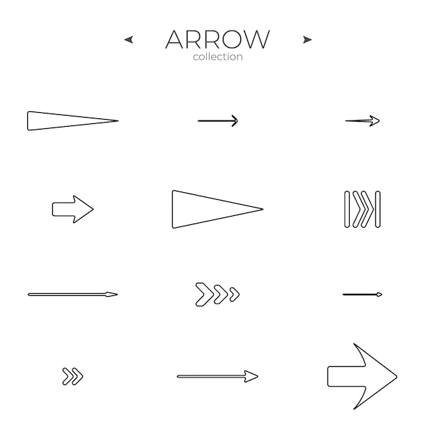 Line Arrow icon set Line icons collection Modern vector symbols