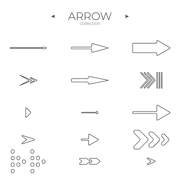 Line Arrow icon set Line icons collection Modern vector symbols