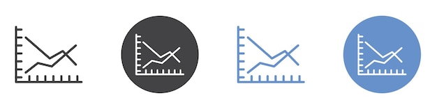 Line Chart Icon flat line symbol set