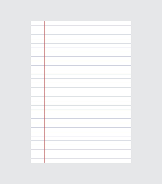 Line note document template Blank sheets design for back to school copy space paper