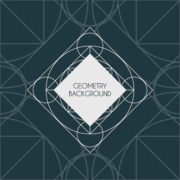 Linear geometry background with the frame for a text Vector lineart symbol isolated on white background