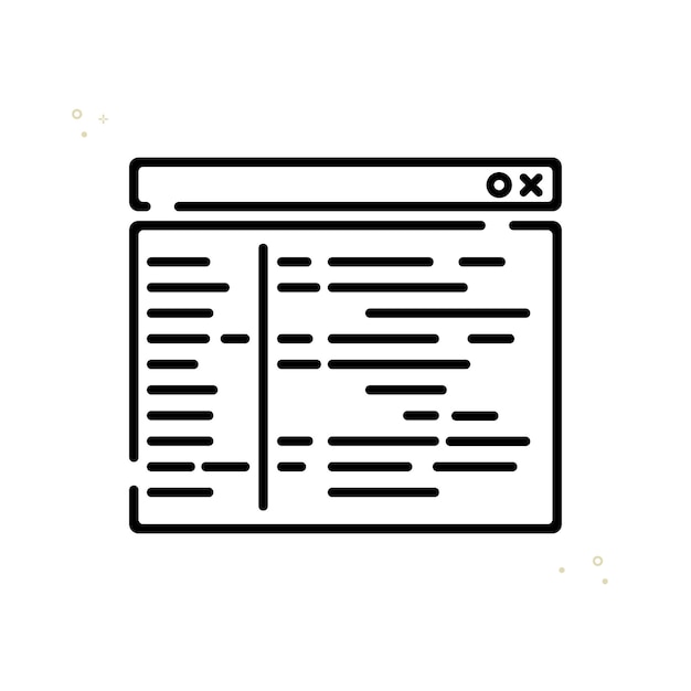 Linear vector icon program code Page filled outline icon
