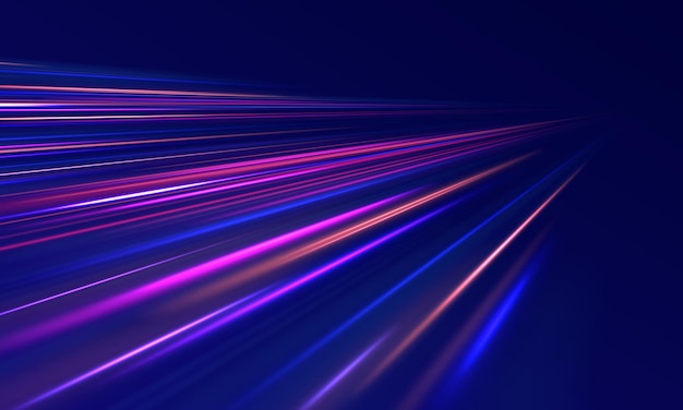 Lines in the shape of a comet against a dark background Illustration of high speed concept