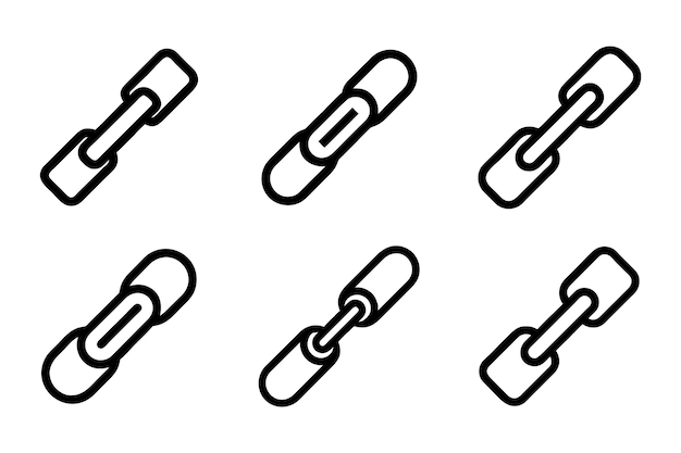 Link icon set in line art style