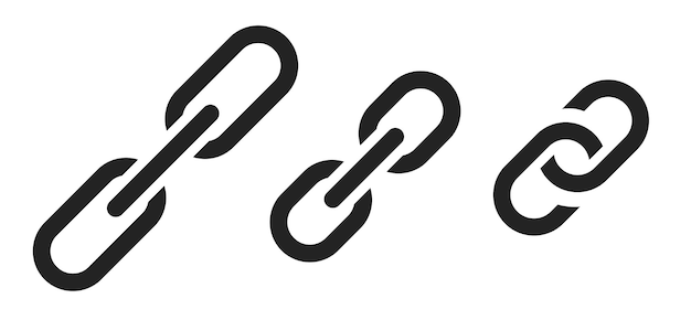 Link icon stroke line vector simple graphic ui element set string chain connection as url hyperlink