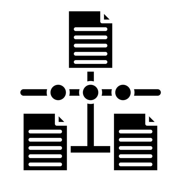 Linked Data Glyph Solid Black Illustration