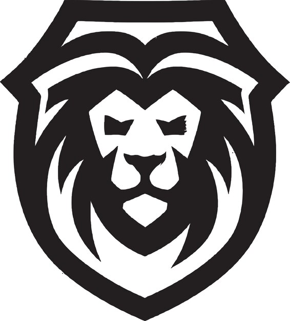 lion with shield and heavy battle mace vector icon collection