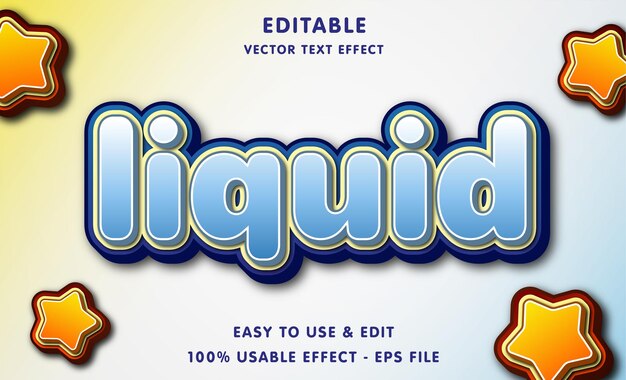 liquid editable text effect with modern and simple style