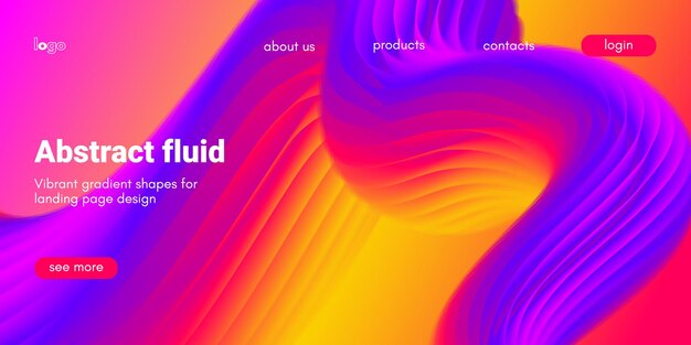 Liquid gradient shape abstract fluid poster design