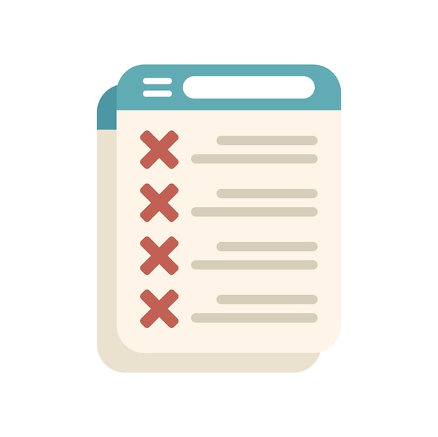List dislike icon flat vector Social media Negative person isolated