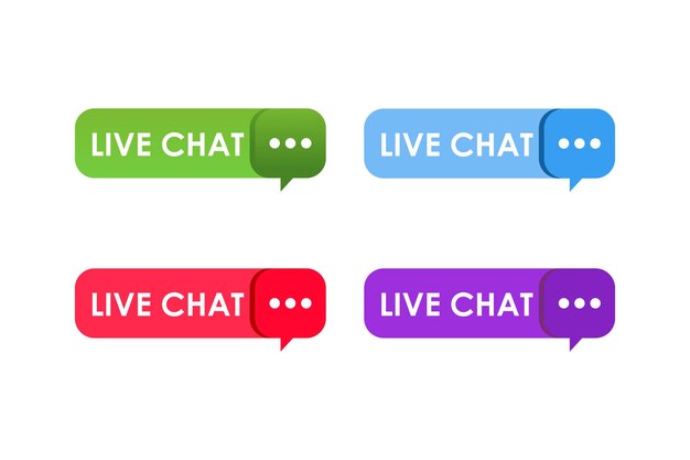 Live chat vector set concept