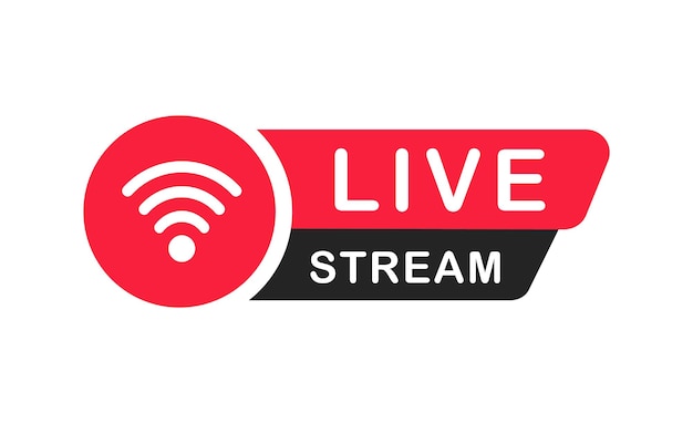 Live Stream icon Vector design element play button for news and television or online broadcast