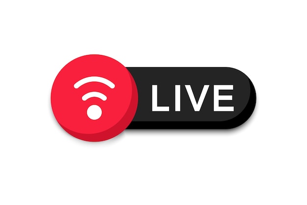 Live streaming icon Live broadcasting button Online stream symbol