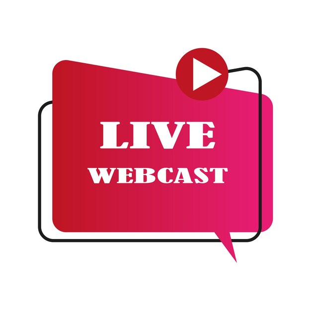 Live Webcast Button icon emblem label Vector illustration Stock image